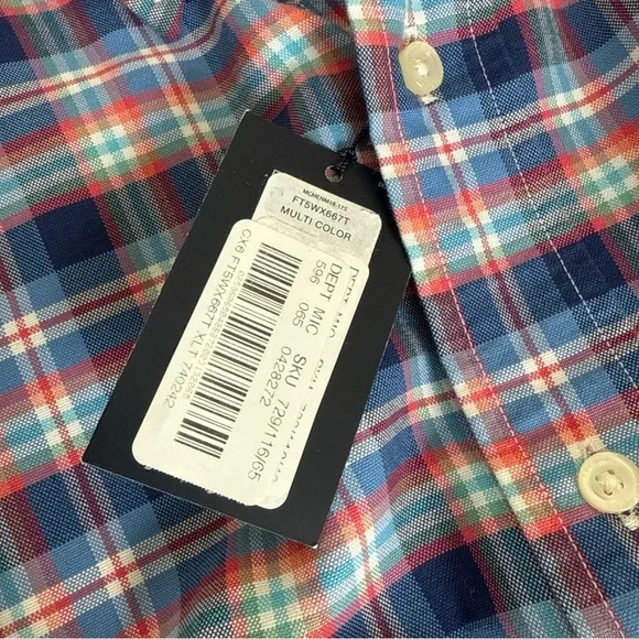 Cremieux Classics Mens XLT Button Up Long Sleeve Blue/white/red Plaid NWT - Picture 7 of 10